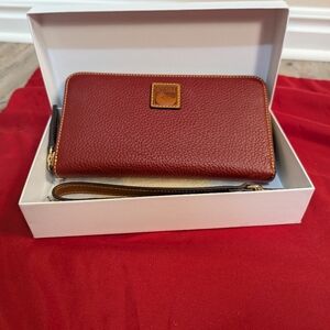 Red Dooney Pebble Grain  Wallet